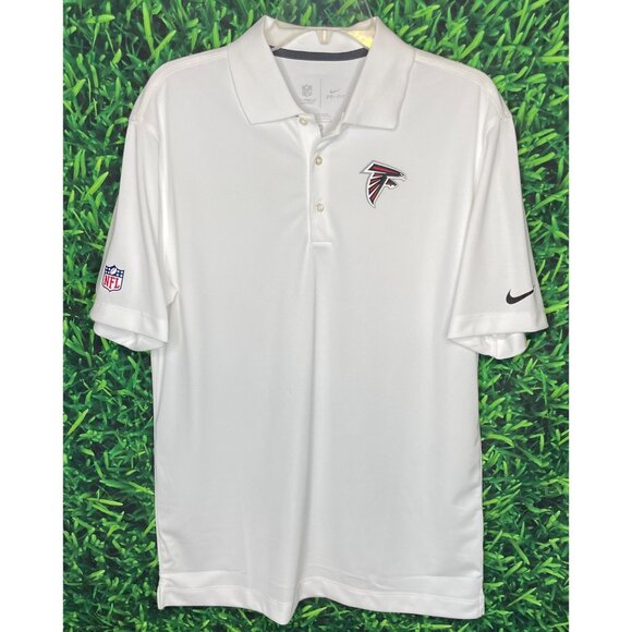 Atlanta Falcons ATL NFL Nike OnField Apparel Men’s Medium White Polo Shirt - Picture 2 of 5